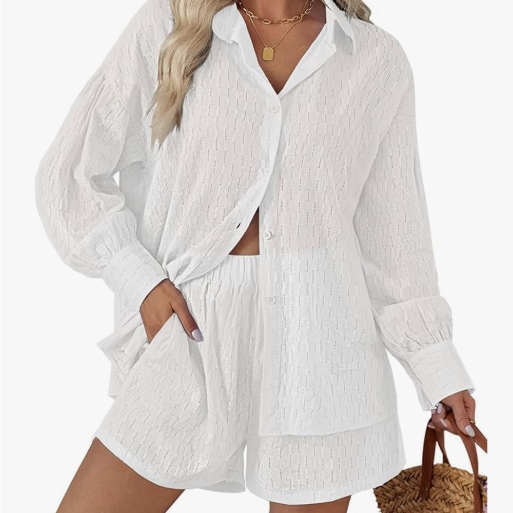 White Women's Shorts set